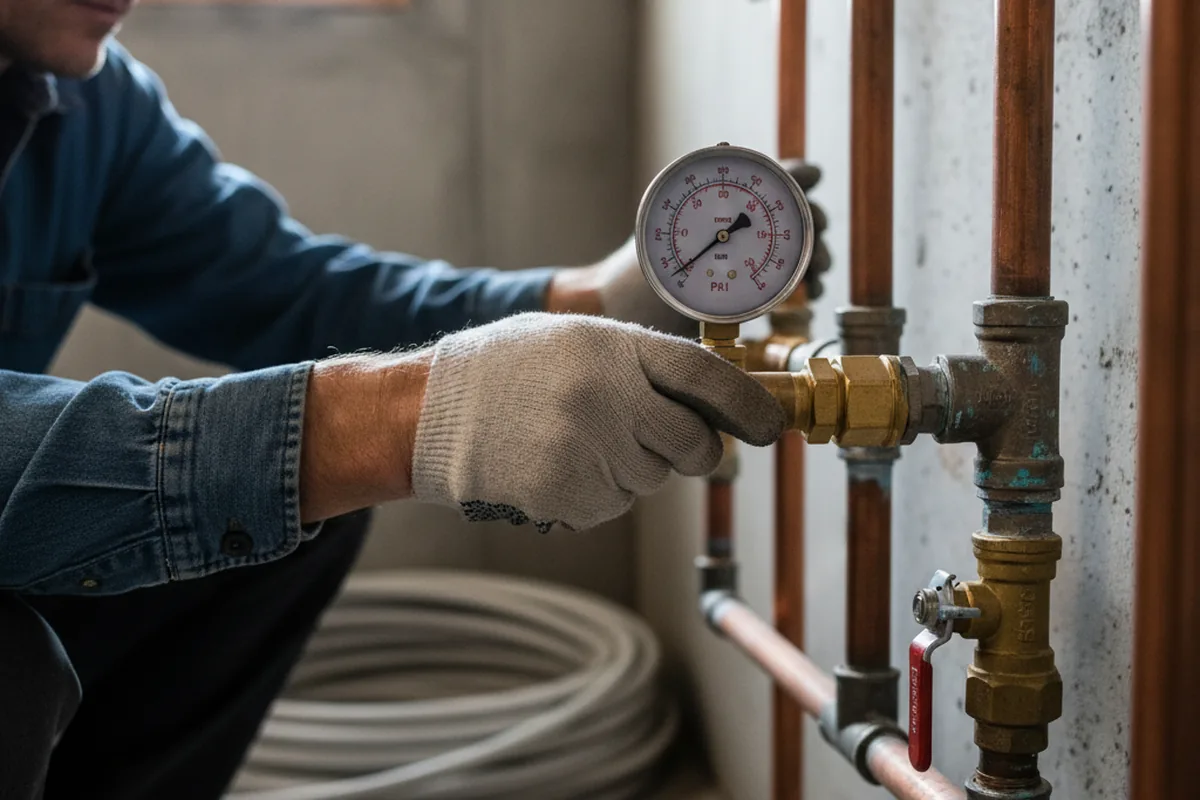 Pressure testing a repaired line during Water Line Repair in Wheatland